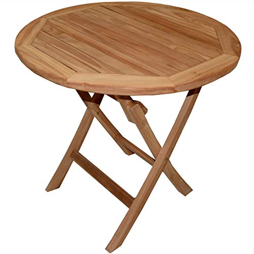 Klapptisch Salerno Teak Massivholz rund Durchmesser 100 cm + 40,- € von Teako Design