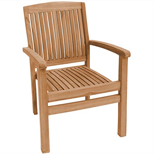 Teako Design 2 Stück Stapelstühle Bari Teak unbehandeltes Massivholz Wetterfest Gartenstühle Balkonstühle Terrassenstuhl Teako Design 2 Stück Stapelstühle Bari Teak unbehandeltes Massivholz Wetterfest Gartenstühle Balkonstühle Terrassenstuhl von Teako Design