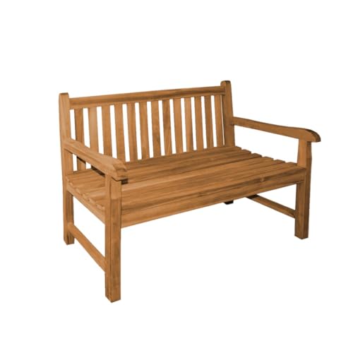 Teako Design Teakholz Bank Piceno Massivholz Wetterfest, Wetterbeständige Gartenbank, mit Armlehnen, Holzbank für Garten und Terasse, langlebig und robust (150 cm), TB-1016-x von Teako Design