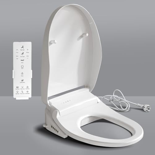 Smart Bidet Toilettensitz mit Düse Waschen Vorne Hintere, dusch wc aufsatz bidet Warmluft-Trocknung, Japanische Toilette WC-Sitze mit Nachtlicht, Desodorierung, Umweltfreundliche Energieeinsparung von Teal Home