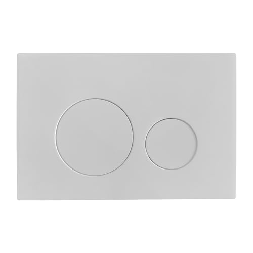 WC Drückerplatte Betätigungsplatte für Vorwandelement WC UWT02L-GE, Weiß Lackiert Runde Unterputzplatte, 212 × 142 × 20 mm von Teal Home