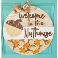 Willkommen Im Nuthouse | Herbst Humor Tür Aufhänger Diy Türschild Willkommen Im Nuthouse | Herbst Humor Tür Aufhänger Diy Türschild von TealMoonCreation
