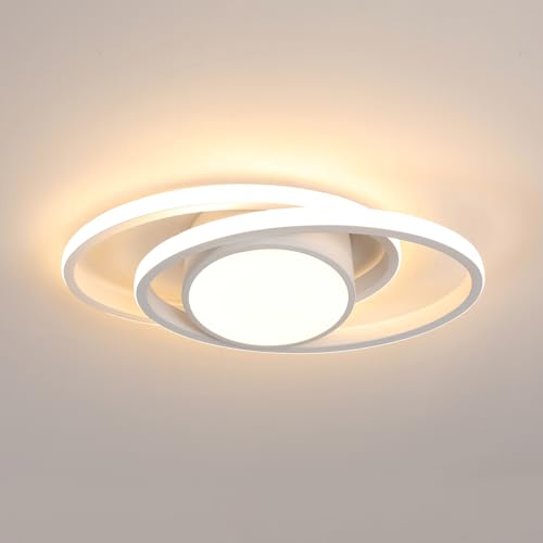 Tealight Deckenlampe LED, 39W Deckenleuchte Modern, Warmweiß 3000K Weiße Acryl LED Deckenbeleuchtung Rund für Schlafzimmer Wohnzimmer Esszimmer Küche, 39cm von Tealight