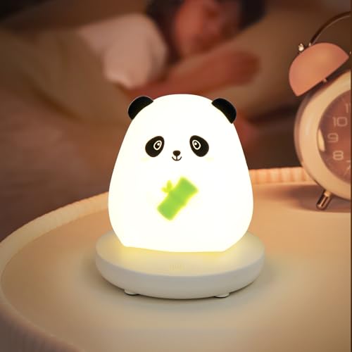 Tealight Panda Nachtlicht Kinder, LED Nachtlicht Kinder, Weiches Silikon Stilllicht Dimmbar Touch, USB-Aufladung Nachttischlampe Babyzimmer für Kindzimmer Deko Geschenkuen von Tealight