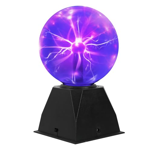 Tealight Plasmakuge, 15cm Magische Plasma Kugel Lampe, Elektrostatische Kugel Berührungs und geräuschempfindlich Blitzkugel, Lila übergroße Leucht Ball für Weihnachten, Geschenke, Neues Spielzeug von Tealight