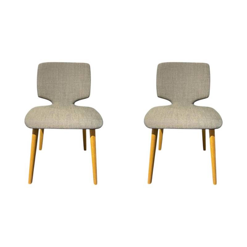 2er-Set Stuhl Aye ALSF OA R Vorne Stoff Canva Hinten Leder 2407 70272 Schwarz Br... von Team 7