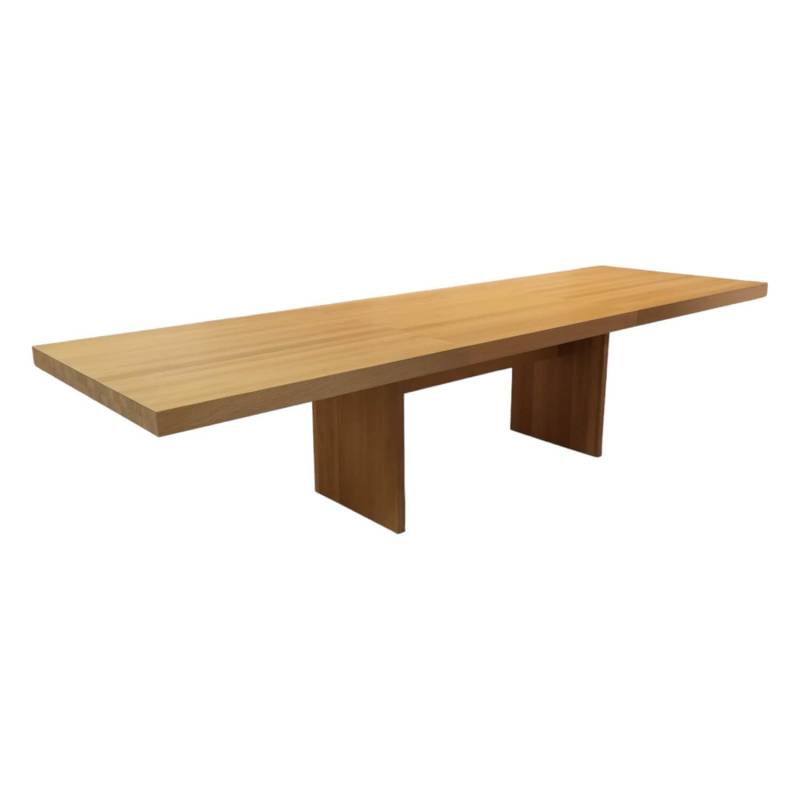 Esstisch Tema Eiche Naturöl Weiß Füße Holzwange mit 100cm Auszugsplatte von Team 7