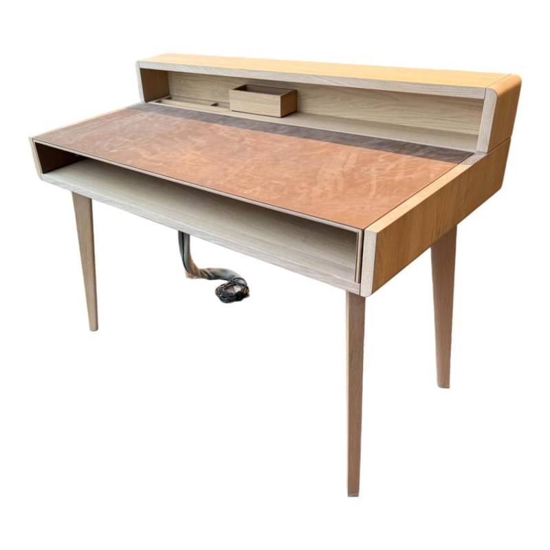 Sekretär Sol Eiche Weißöl Naturleder Taupe von Team 7