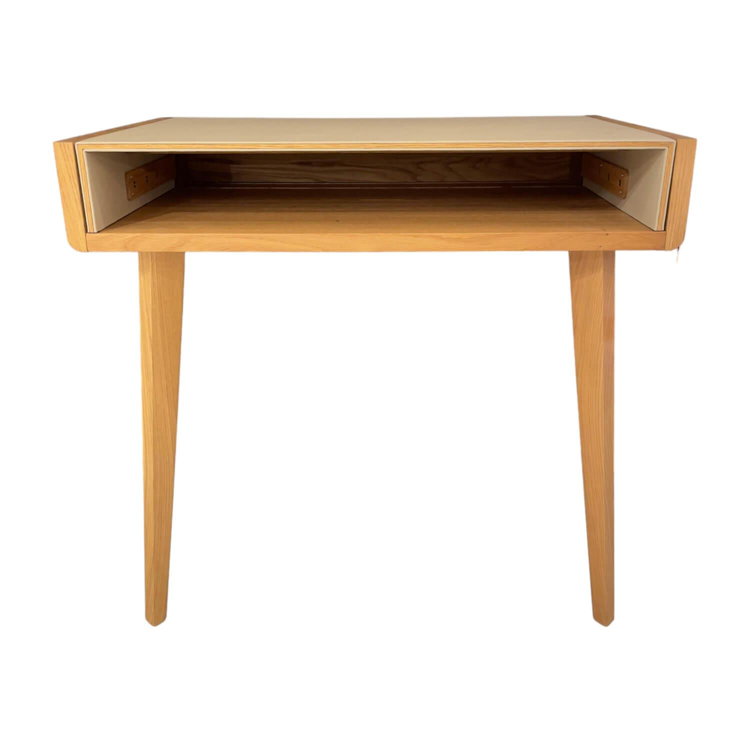 Sekretär Sol Platte Bezug Leder L1 70230 Altweiß Beige Eiche Naturöl Sekretär Sol Platte Bezug Leder L1 70230 Altweiß Beige Eiche Naturöl von Team 7