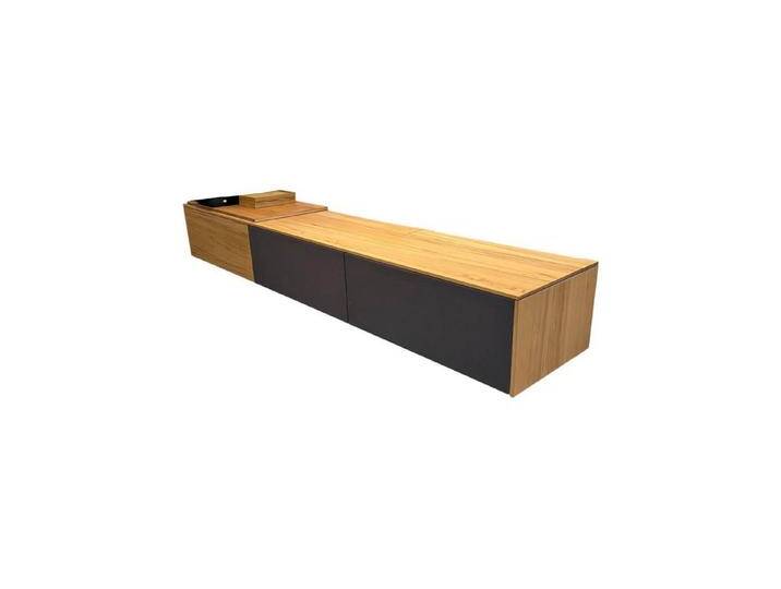 Team 7 Anbauschrank TV Board Filigno Kernbuche Natur Stoffklappe Anthrazit Ohne Dekoration von Team-7