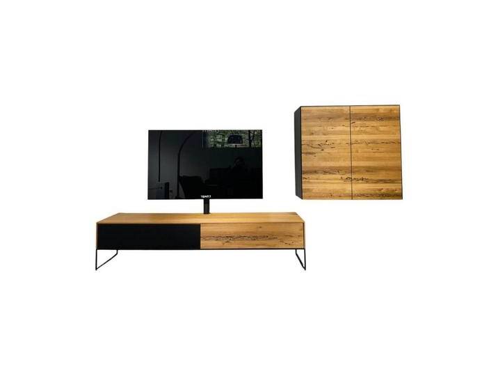 Team 7 Anbauschrank TV Wand Filigno Eiche Venedig Farbglas Schwarz Matt Gestell Schwarz Team 7 Anbauschrank TV Wand Filigno Eiche Venedig Farbglas Schwarz Matt Gestell Schwarz von Team-7