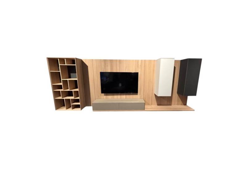 Team 7 Anbauschrank Wohnwand Cubus Pure 32 Eiche Weiß Geölt Farbglas In Naturweiß Kiesel von Team 7