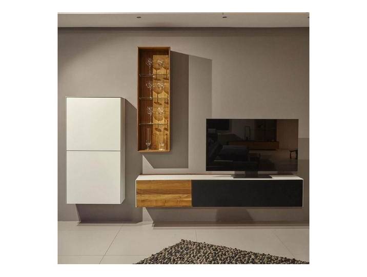 Team 7 Anbauschrank Wohnwand Cubus Pure Nussbaum Buche Weißglas Team 7 Anbauschrank Wohnwand Cubus Pure Nussbaum Buche Weißglas von Team-7
