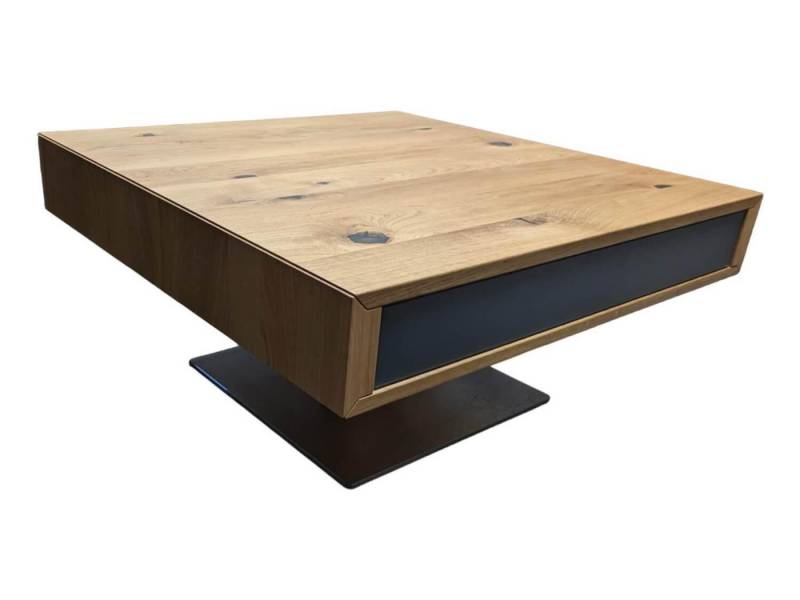 Team 7 Couchtisch Couchtisch Lift Eiche Wild Naturöl Lade Einseitig Farbglas Anthrazit von Team 7