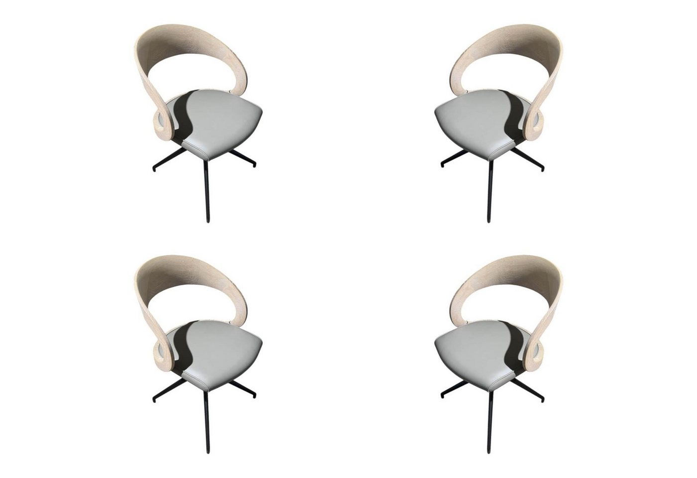 Team 7 Essgruppe 4er-Set Drehstühle Girado Leder Taupe Grau Gestell Eiche Weißöl Team 7 Essgruppe 4er-Set Drehstühle Girado Leder Taupe Grau Gestell Eiche Weißöl von Team 7