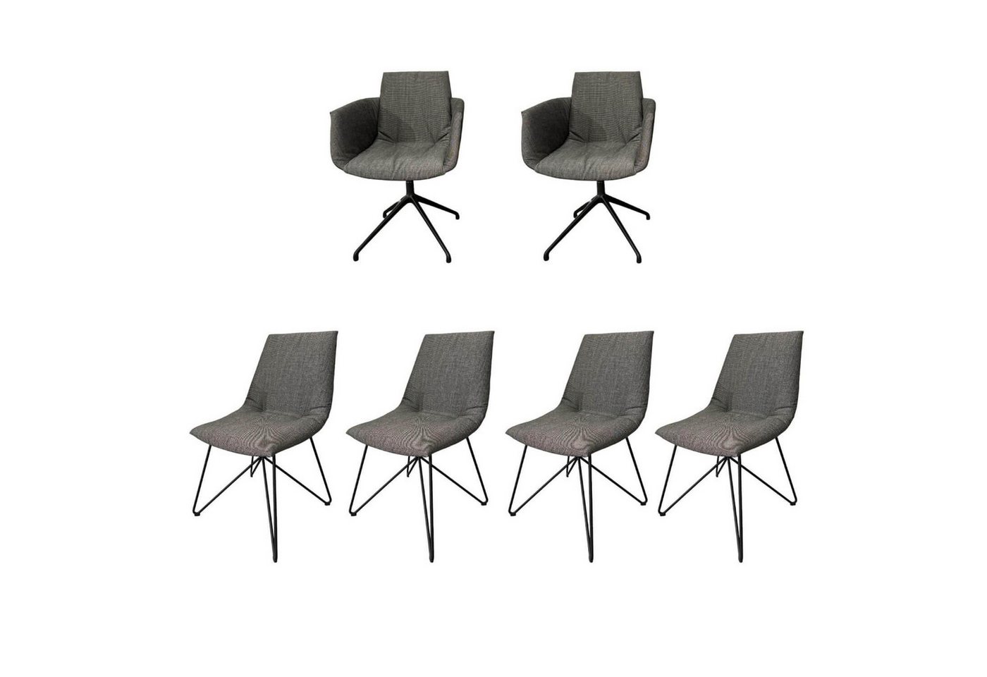 Team 7 Essgruppe 6er Set Stuhl Lui Und Grand Lui Bezug Stoff Canvas 154 Grau Außen Team 7 Essgruppe 6er Set Stuhl Lui Und Grand Lui Bezug Stoff Canvas 154 Grau Außen von Team 7