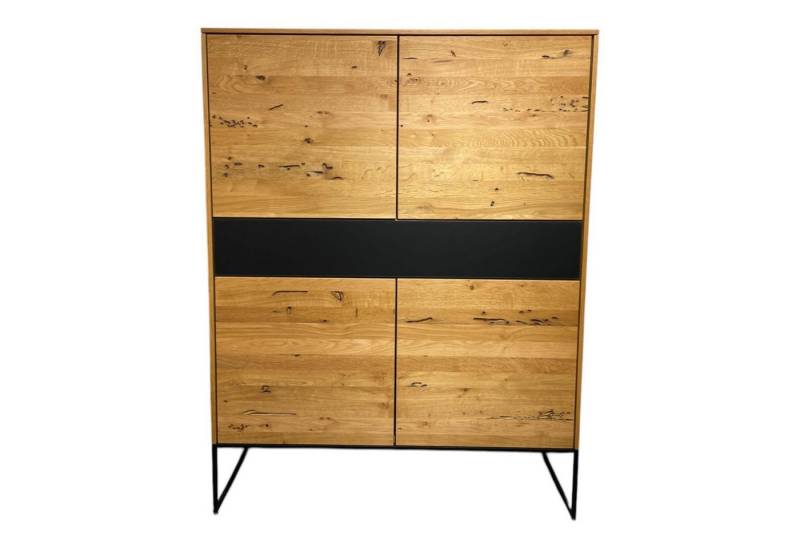 Team 7 Sideboard Schrank Filigno Eiche Venedig Farbglas Schwarz Matt Gestell Schwarz von Team 7