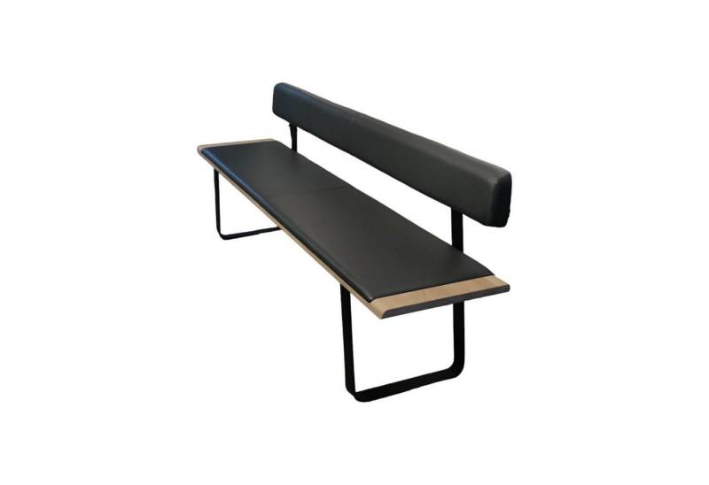 Team 7 Sitzbank Bank Nox Eiche Naturöl Bezug Leder 70241 Anthrazit Metallkufe Schwarz von Team 7