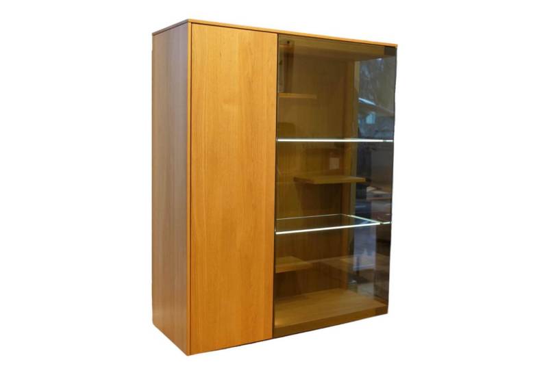 Team 7 Standvitrine Vitrine Filigno Eiche Natur Geölt Braun Rauchglas Mit Beleuchtung von Team 7