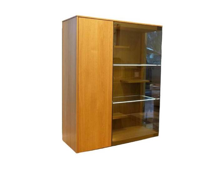 Team 7 Standvitrine Vitrine Filigno Eiche Natur Geölt Braun Rauchglas Mit Beleuchtung von Team-7