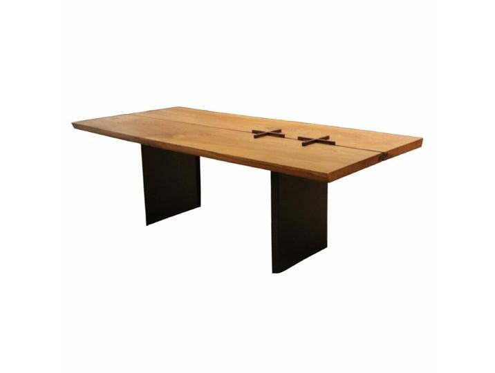 Team 7 echt.zeit Esstisch mit Massivholztischplatte und Metallwangengestell - 100 x 75 x 300 von Team-7