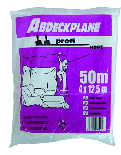 Abdeckplane Abdeckfolie HDPE 12 my „profi“ 4 x 12,5 m von Team Direkt