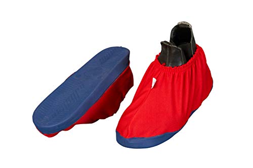 Überziehschuhe Überschuhe Premium mit Kautschuksohle blau/rot (S (36 bis 39), rot) von Team Direkt