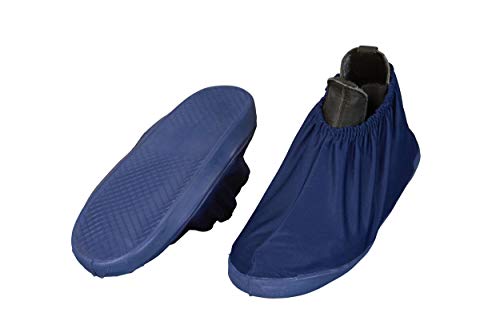 Überziehschuhe Überschuhe Premium mit Kautschuksohle blau/rot (XXL (50 bis, blau) von Team Direkt