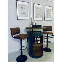 Fass Barrel Baril Schrank Loft Industrie Étagère Holztisch Couchtisch Whisky Shelf Wood Coffetable Loop Tafel Plank Handarbeit Fassmöbel Bar von TeamLoftdesign