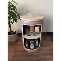 Nachttisch Tisch Regal Schrank Barrel Wood Fass Bar Loft Upcycling Sideboard Couchtisch Landhaus Shelf Cabinet Koffietafel Fassmöbel von TeamLoftdesign