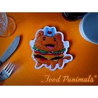 Cute Burgercat Animal Magnet /Food Comicstyle Cute Burgercat Animal Magnet /Food Comicstyle von TeamPechundSchwefel
