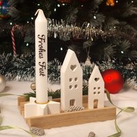 Weihnachtsdeko Set Mit Holzbox - Gemütliche Tischdeko Weihnachten Kleine Geschenkidee Advent Moderne Deko Kerzenhalter von TeamRosaDesign