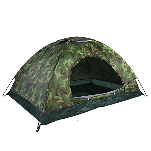 TeamSky Campingzelt, wasserdichtes Familienzelt mit abnehmbarem Überzelt und Tragetasche, UV-Tarnzelt, leichtes Zelt mit Nägeln und Pfählen für Outdoor-Camping, Reisen von TeamSky