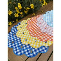 Bunte Tischsets | Bestickt %100 Baumwolle Party-Tischset Picknick-Party Ostern Tischset von Teamaison