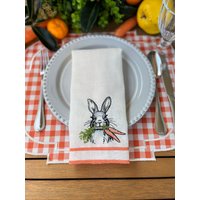 Hüpfe in Den Frühling Mit Dem Bunny Bestickten Leinen Servietten - Tischset Set Perfekt Für Ostern Tischdekoration Abendessen. Tolles Hüpfe in Den Frühling Mit Dem Bunny Bestickten Leinen Servietten - Tischset Set Perfekt Für Ostern Tischdekoration Abendessen. Tolles von Teamaison