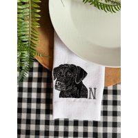 Personalisierte Golden Doodle Bestickte Leinenservietten - Benutzerdefinierte Tierportrait-Servietten Hundeliebhabergeschenk Tischdekoration Personalisierte Golden Doodle Bestickte Leinenservietten - Benutzerdefinierte Tierportrait-Servietten Hundeliebhabergeschenk Tischdekoration von Teamaison