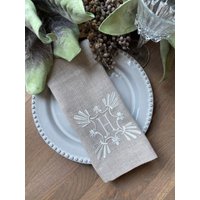 Personalisierte Leinen Servietten Set - Monogramm Stoffservietten Stilvolles Hochzeitsgeschenk Edith Rahmen Housewarming Hostess Geschenk Personalisierte Leinen Servietten Set - Monogramm Stoffservietten Stilvolles Hochzeitsgeschenk Edith Rahmen Housewarming Hostess Geschenk von Teamaison