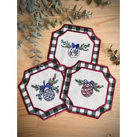 Rustikale Weihnachts-Cocktail-Servietten & Bestickter Baumball-Set - Geschenk Für Gastgeberin, Einweihungsparty, Urlaubsdekor Erhältlich in 6 Oder Rustikale Weihnachts-Cocktail-Servietten & Bestickter Baumball-Set - Geschenk Für Gastgeberin, Einweihungsparty, Urlaubsdekor Erhältlich in 6 Oder von Teamaison