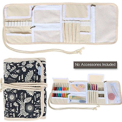 Teamoy Handarbetistasche für Häkelnadel, Stricktasche für Stricknadel und Häkelzubehör, Häkelnadel Aufbewahrung Tasche für Stricken Zubehör, (OHNE ZUBEHÖR), Animal World von Teamoy