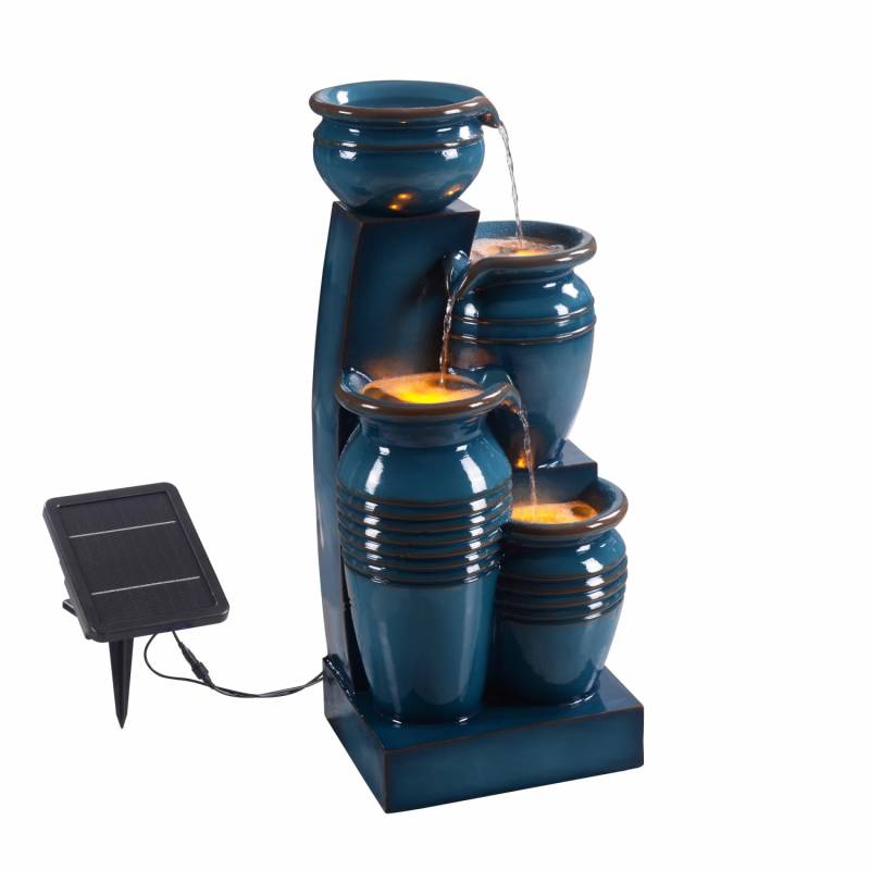 Teamson Home 73 cm 4-stufig Garten Solar Wasserbrunnen mit LED Blau Teamson Home 73 cm 4-stufig Garten Solar Wasserbrunnen mit LED Blau von Teamson Home