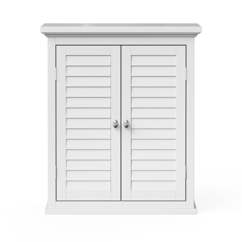 Teamson Home Badschrank Badmöbel Weiß Holzschrank Doppeltür Wand Badezimmer von Teamson Home