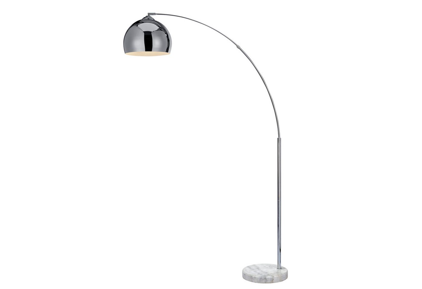 Teamson Home Bogenlampe Gebogene Metall-Stehlampe mit Chromschirm in Silber von Teamson Home