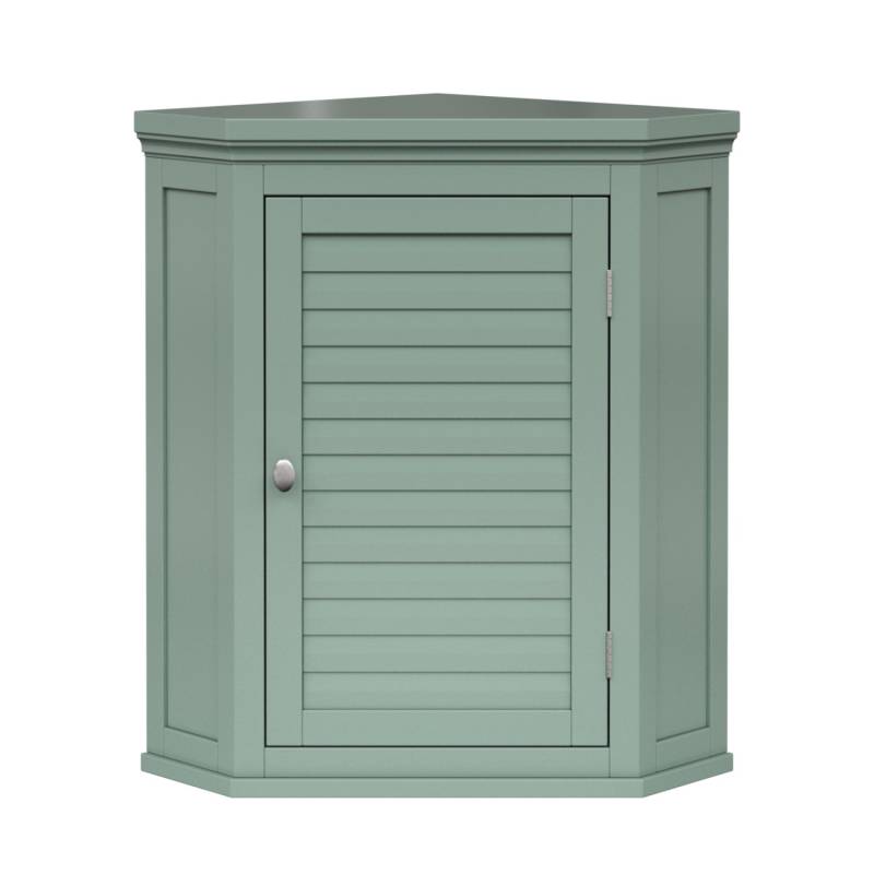 Teamson Home Eck Wandschrank Abnehmbar Salbeigrün Glancy Lamellentür von Teamson Home