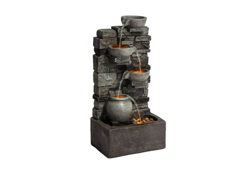 Teamson Home Gartenbrunnen mit LED Polyresin grau H72 cm von Teamson Home