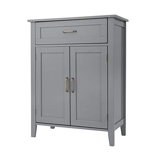 Teamson Home Mercer Holz Badezimmermöbel Boden Aufbewahrungsschrank Schublade & Verstellbare Regale Grau EHF-F0018 von Teamson Home