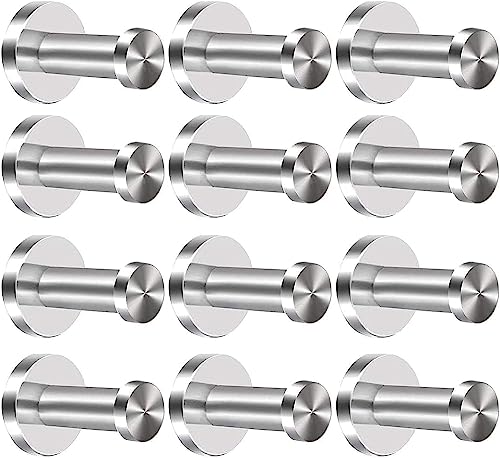 Tebery 12 Stück Kleiderhaken Garderobenhaken Edelstahl Handtuchhaken Kleiderhaken Wandmontage Mantel Haken, Gebürstetem Nickel, 52mm von Tebery