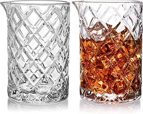 Tebery 2 Stück 700ml Cocktail Mixing Glas, Crystal Cocktail Mixing Krug, dicker Boden nahtlose Bar Mixing Pitcher für Martini, Mojito von Tebery