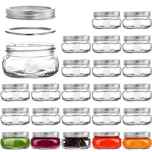Tebery 24 Stück Einmachgläser aus Glas mit silberfarbenen luftdichten Deckeln und Bändern, 237 ml breite Öffnung, Einmachgläser zum Einmachen, Einmachen, Mahlzeitenzubereitung, Marmelade, Gelee Tebery 24 Stück Einmachgläser aus Glas mit silberfarbenen luftdichten Deckeln und Bändern, 237 ml breite Öffnung, Einmachgläser zum Einmachen, Einmachen, Mahlzeitenzubereitung, Marmelade, Gelee von Tebery