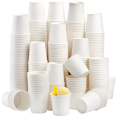 Tebery 400 Stück 120ml Pappbecher, 4oz Papier-Kaffeetassen, Einweg Pappbecher für Wasser, Saft, Kaffee oder Tee, Weiße von Tebery