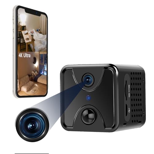 Mini Kamera WLAN 4K, überwachungskamera Innen 2500mAh Akku, Mikro Videoüberwachung mit 170°Weitwinkel für Zuhause, Büro etc. von Tebetu